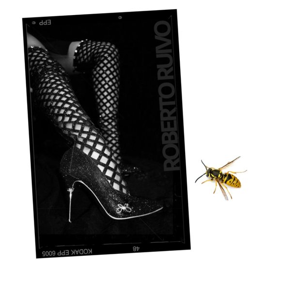 Black Thigh High Cage High Heel Boot - Picture 3 of 4